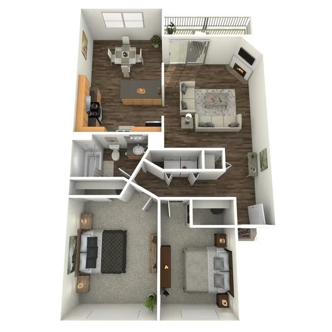 2 BED 1 BATH B54 floor plan
